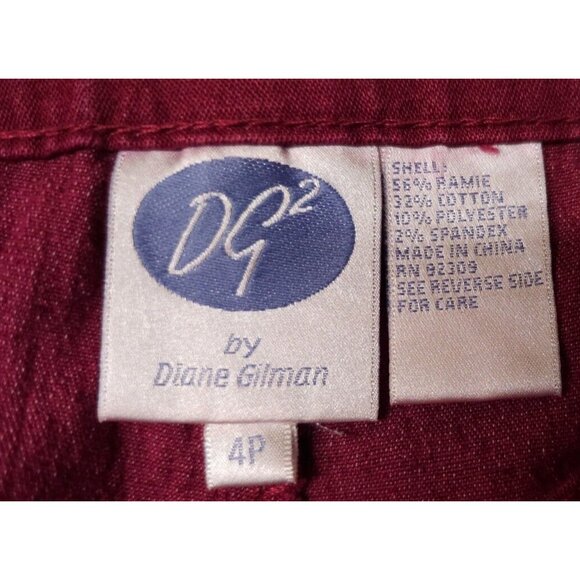 DG2 Diane Gilman Womens Red SZ 4P Mid Rise Denim Straight Leg Jeans W30 L30 - Picture 12 of 12